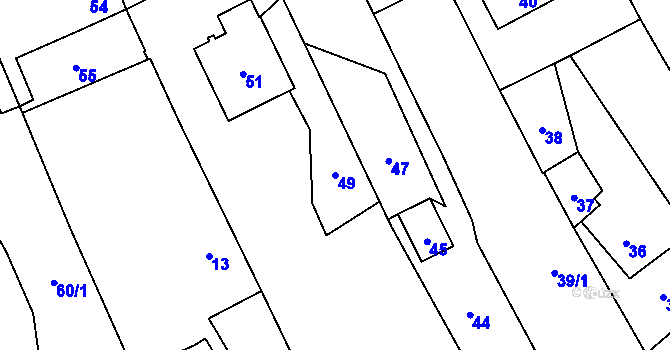 Parcela st. 49 v KÚ Žimrovice, Katastrální mapa