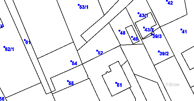 Parcela st. 52 v KÚ Žimrovice, Katastrální mapa