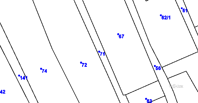 Parcela st. 71 v KÚ Žimrovice, Katastrální mapa