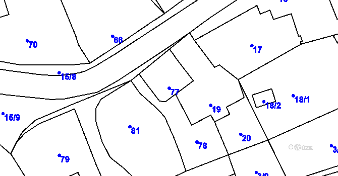 Parcela st. 77 v KÚ Žimrovice, Katastrální mapa