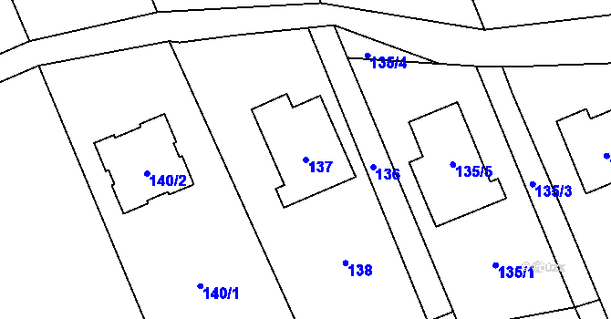 Parcela st. 137 v KÚ Žimrovice, Katastrální mapa