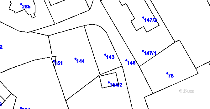 Parcela st. 143 v KÚ Žimrovice, Katastrální mapa