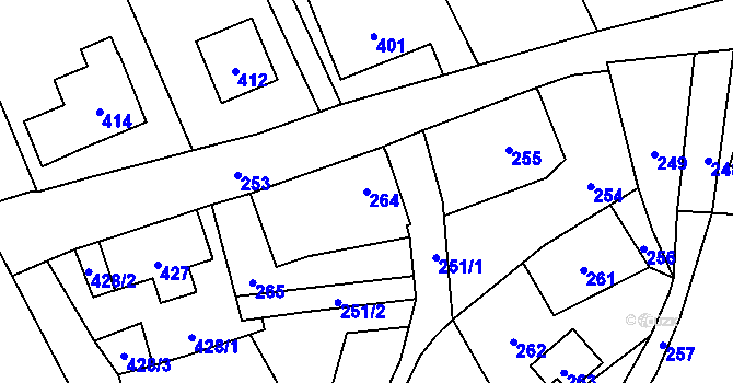 Parcela st. 264 v KÚ Žimrovice, Katastrální mapa