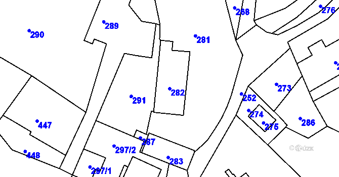Parcela st. 282 v KÚ Žimrovice, Katastrální mapa