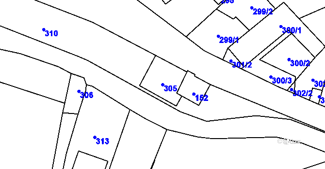 Parcela st. 305 v KÚ Žimrovice, Katastrální mapa