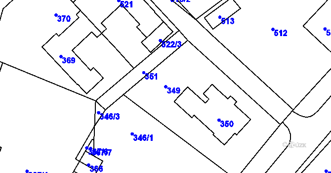 Parcela st. 349 v KÚ Žimrovice, Katastrální mapa