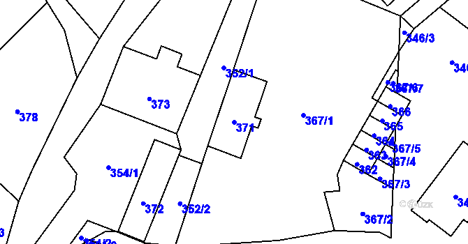 Parcela st. 371 v KÚ Žimrovice, Katastrální mapa