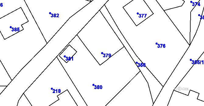 Parcela st. 379 v KÚ Žimrovice, Katastrální mapa