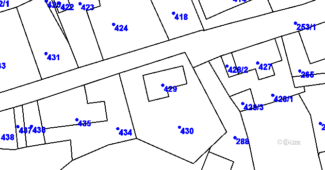 Parcela st. 429 v KÚ Žimrovice, Katastrální mapa