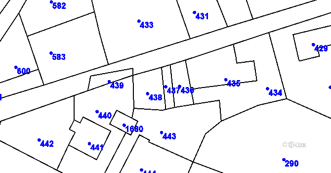 Parcela st. 437 v KÚ Žimrovice, Katastrální mapa