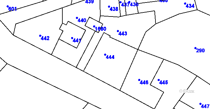 Parcela st. 444 v KÚ Žimrovice, Katastrální mapa