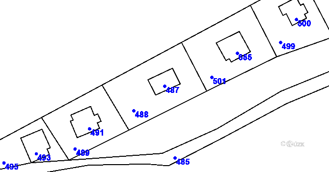 Parcela st. 487 v KÚ Žimrovice, Katastrální mapa