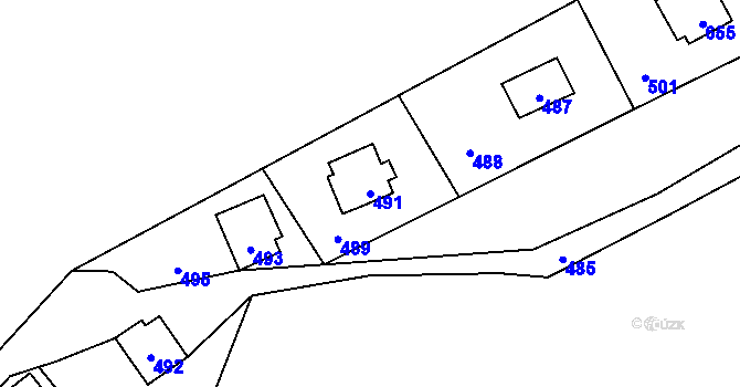 Parcela st. 491 v KÚ Žimrovice, Katastrální mapa