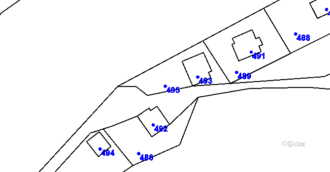Parcela st. 495 v KÚ Žimrovice, Katastrální mapa
