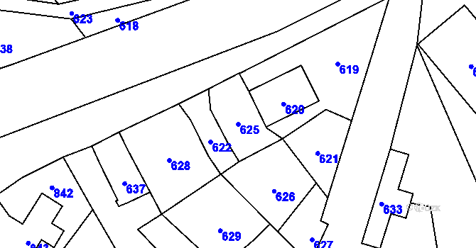 Parcela st. 625 v KÚ Žimrovice, Katastrální mapa