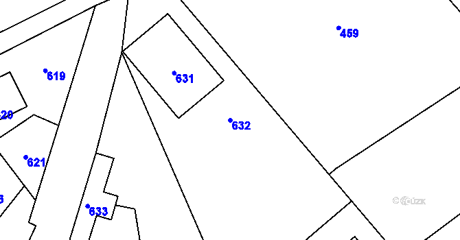 Parcela st. 632 v KÚ Žimrovice, Katastrální mapa