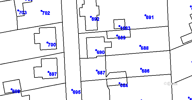 Parcela st. 690 v KÚ Žimrovice, Katastrální mapa