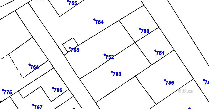 Parcela st. 752 v KÚ Žimrovice, Katastrální mapa
