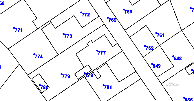 Parcela st. 777 v KÚ Žimrovice, Katastrální mapa