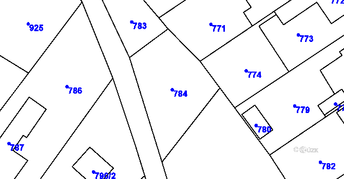 Parcela st. 784 v KÚ Žimrovice, Katastrální mapa