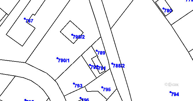 Parcela st. 789 v KÚ Žimrovice, Katastrální mapa