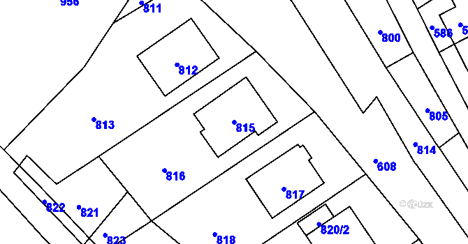 Parcela st. 815 v KÚ Žimrovice, Katastrální mapa