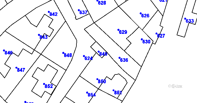 Parcela st. 849 v KÚ Žimrovice, Katastrální mapa