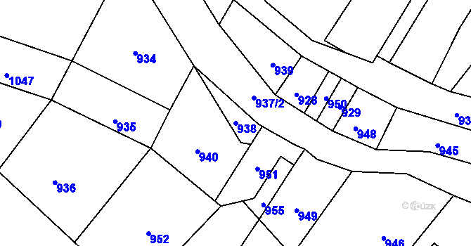 Parcela st. 938 v KÚ Žimrovice, Katastrální mapa