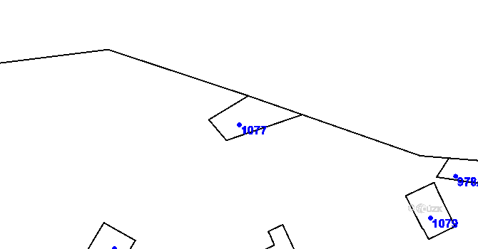 Parcela st. 1077 v KÚ Žimrovice, Katastrální mapa