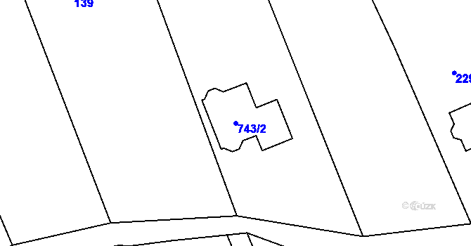 Parcela st. 743/2 v KÚ Žimrovice, Katastrální mapa