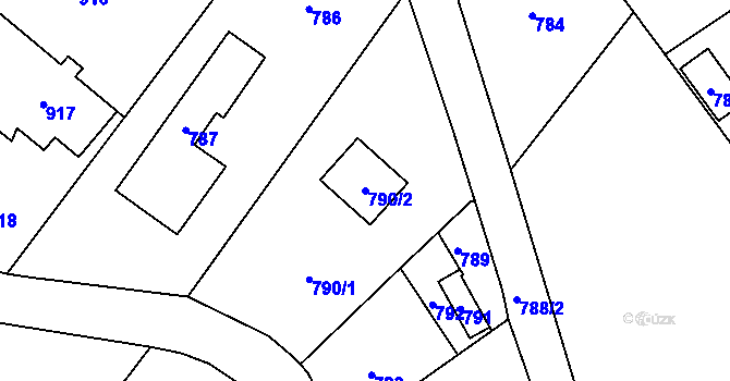 Parcela st. 790/2 v KÚ Žimrovice, Katastrální mapa