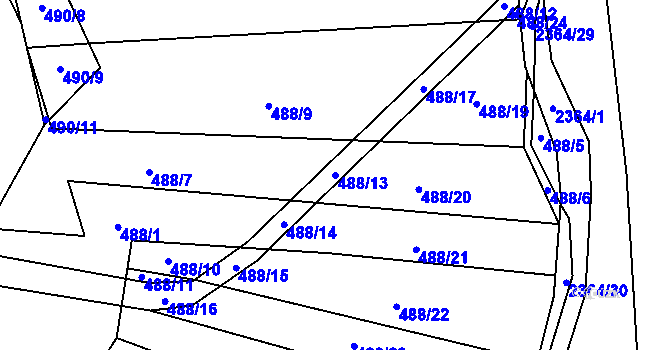 Parcela st. 488/13 v KÚ Bečice, Katastrální mapa