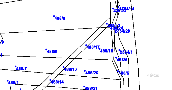 Parcela st. 488/17 v KÚ Bečice, Katastrální mapa