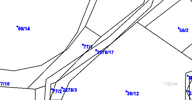 Parcela st. 2278/17 v KÚ Bečice, Katastrální mapa