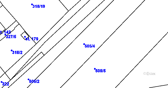 Parcela st. 505/4 v KÚ Bečice, Katastrální mapa
