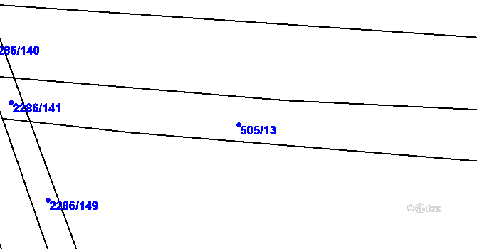 Parcela st. 505/13 v KÚ Bečice, Katastrální mapa