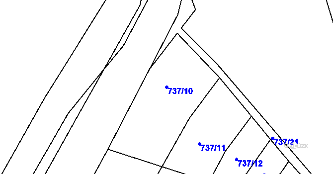 Parcela st. 737/10 v KÚ Bečice, Katastrální mapa