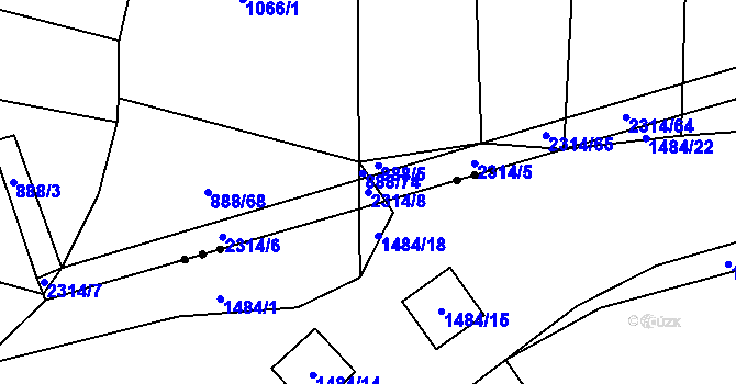 Parcela st. 2314/8 v KÚ Bečice, Katastrální mapa