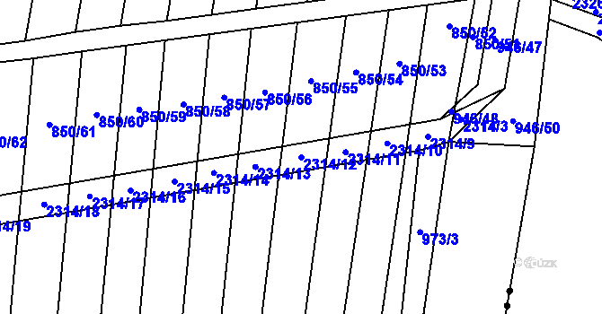Parcela st. 2314/12 v KÚ Bečice, Katastrální mapa