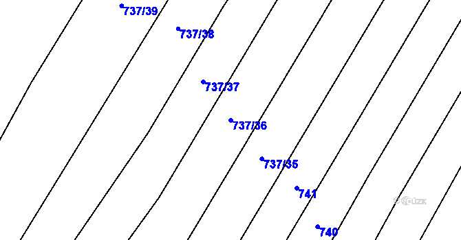 Parcela st. 737/36 v KÚ Bečice, Katastrální mapa