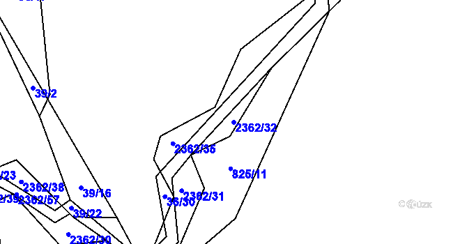 Parcela st. 2362/32 v KÚ Bečice, Katastrální mapa