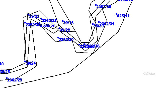 Parcela st. 2362/36 v KÚ Bečice, Katastrální mapa