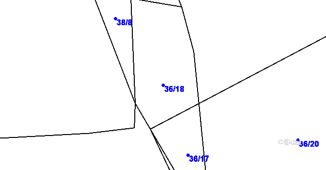 Parcela st. 36/18 v KÚ Bečice, Katastrální mapa