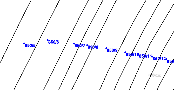 Parcela st. 850/8 v KÚ Bečice, Katastrální mapa