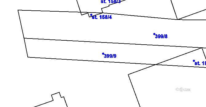 Parcela st. 399/9 v KÚ Bečice, Katastrální mapa