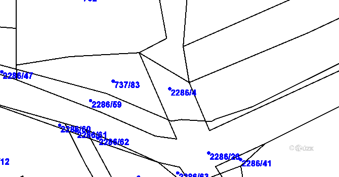 Parcela st. 2286/4 v KÚ Bečice, Katastrální mapa