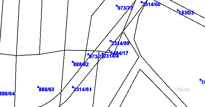 Parcela st. 2314/4 v KÚ Bečice, Katastrální mapa