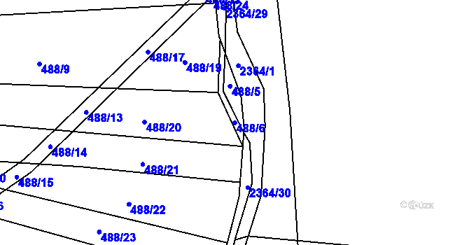 Parcela st. 488/6 v KÚ Bečice, Katastrální mapa