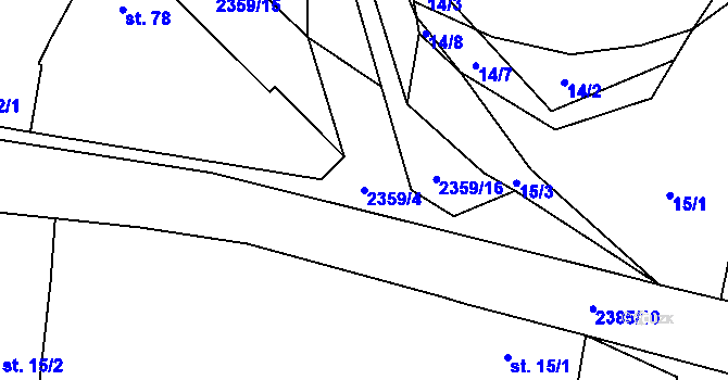 Parcela st. 2359/4 v KÚ Hartmanice u Žimutic, Katastrální mapa