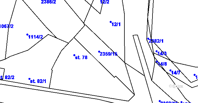 Parcela st. 2359/15 v KÚ Hartmanice u Žimutic, Katastrální mapa